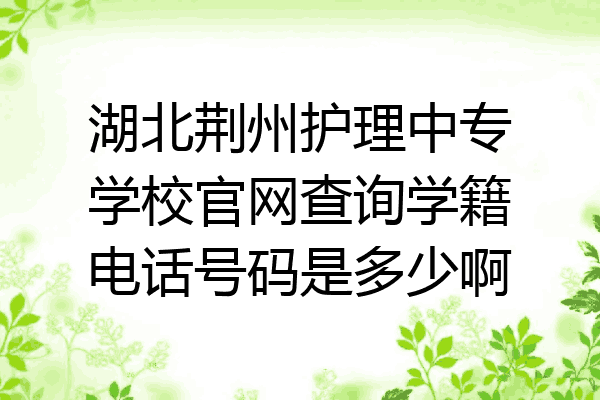 湖北荆州护理中专学校官网查询学籍电话号码是多少啊
