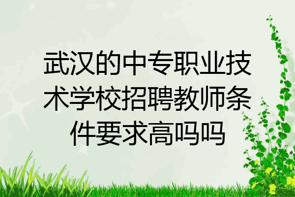 武汉的中专职业技术学校招聘教师条件要求高吗吗