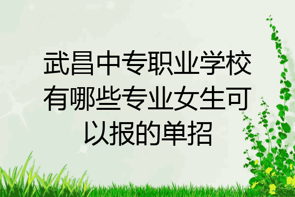 武昌中专职业学校有哪些专业女生可以报的单招