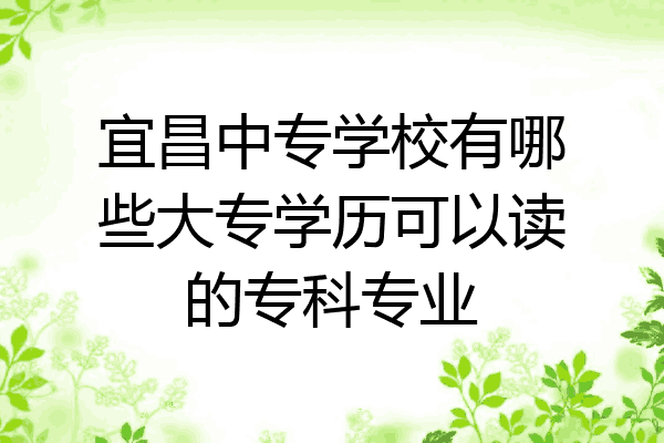 宜昌中专学校有哪些大专学历可以读的专科专业