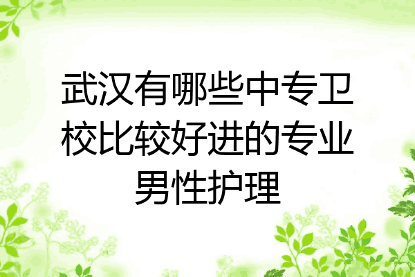 武汉有哪些中专卫校比较好进的专业男性护理