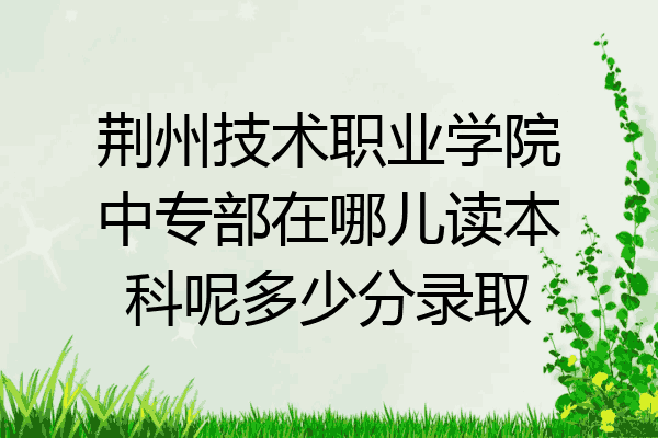 荆州技术职业学院中专部在哪儿读本科呢多少分录取
