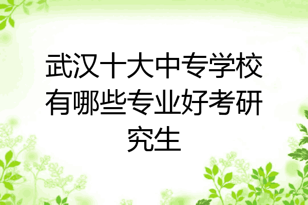 武汉十大中专学校有哪些专业好考研究生