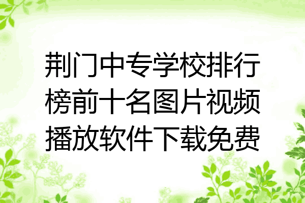 荆门中专学校排行榜前十名图片视频播放软件下载免费