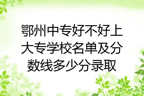 鄂州中专好不好上大专学校名单及分数线多少分录取