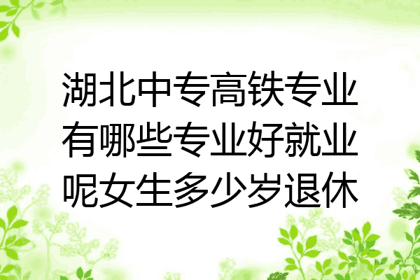 湖北中专高铁专业有哪些专业好就业呢女生多少岁退休