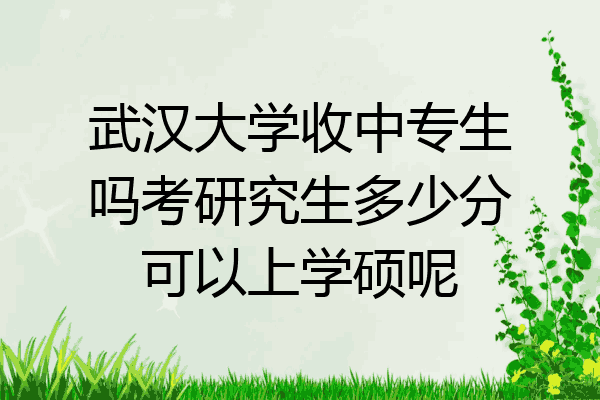 武汉大学收中专生吗考研究生多少分可以上学硕呢