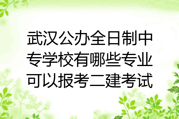 武汉公办全日制中专学校有哪些专业可以报考二建考试