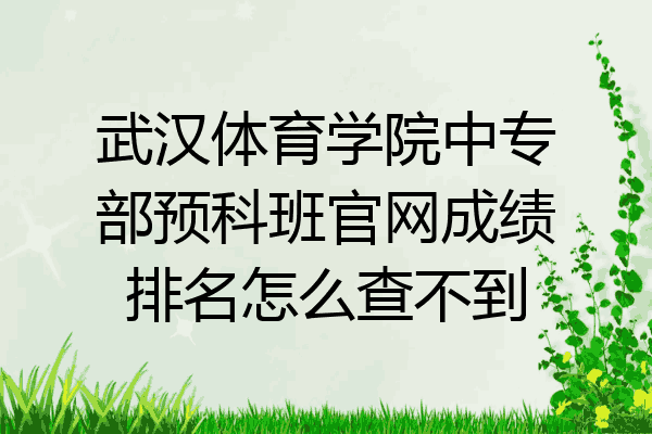 武汉体育学院中专部预科班官网成绩排名怎么查不到