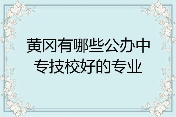 黄冈有哪些公办中专技校好的专业