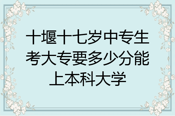 十堰十七岁中专生考大专要多少分能上本科大学