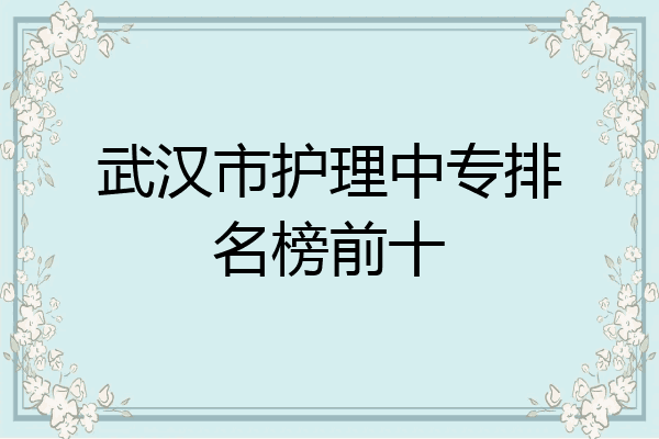 武汉市护理中专排名榜前十