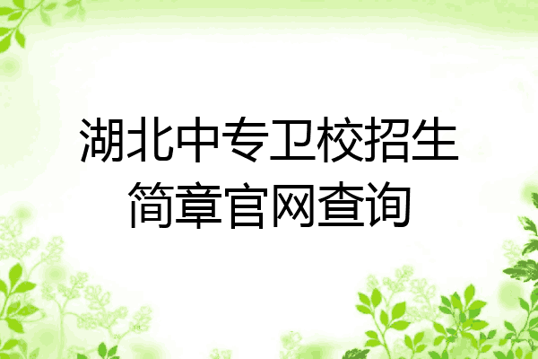 湖北中专卫校招生简章官网查询