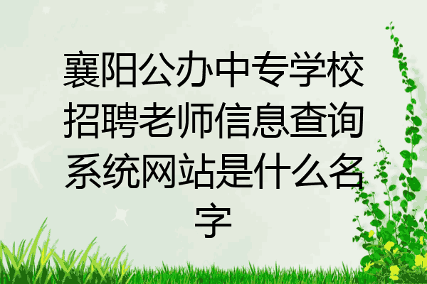 襄阳公办中专学校招聘老师信息查询系统网站是什么名字