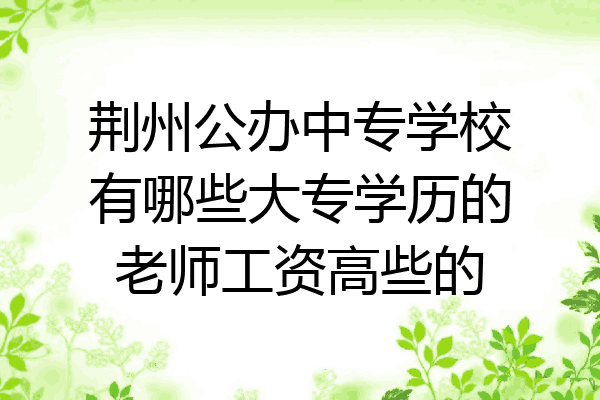 荆州公办中专学校有哪些大专学历的老师工资高些的