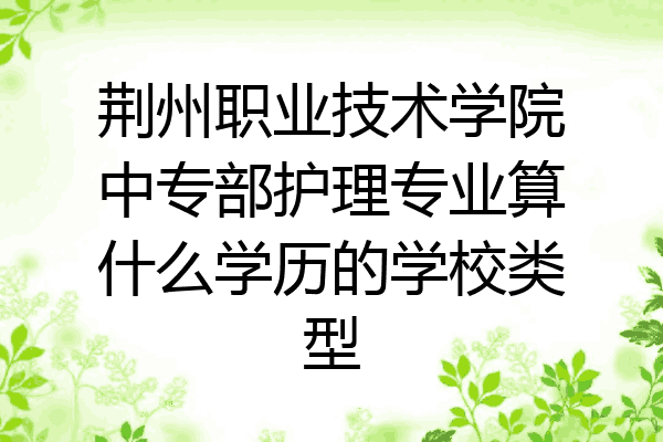 荆州职业技术学院中专部护理专业算什么学历的学校类型