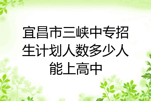 宜昌市三峡中专招生计划人数多少人能上高中