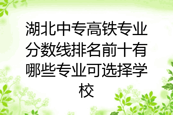 湖北中专高铁专业分数线排名前十有哪些专业可选择学校