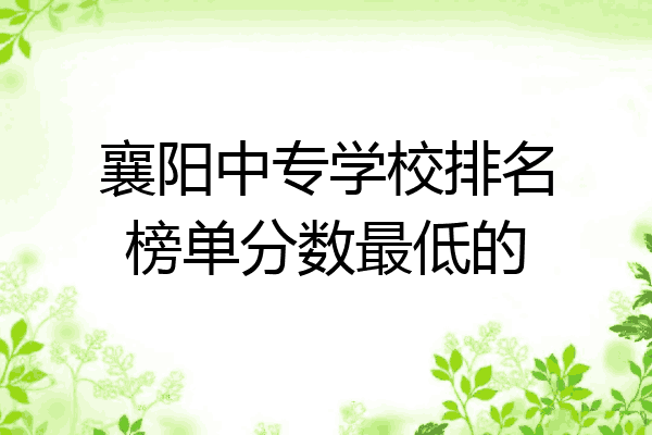 襄阳中专学校排名榜单分数最低的