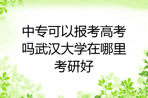 中专可以报考高考吗武汉大学在哪里考研好