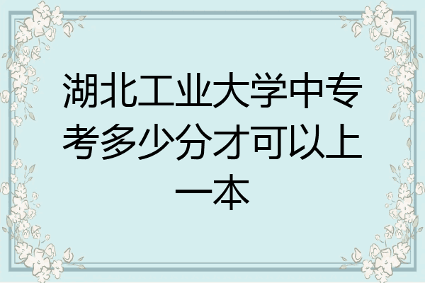湖北工业大学中专考多少分才可以上一本