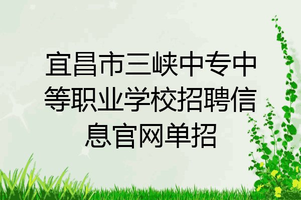 宜昌市三峡中专中等职业学校招聘信息官网单招
