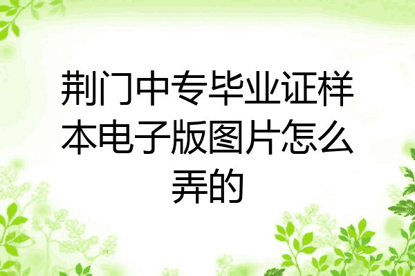 荆门中专毕业证样本电子版图片怎么弄的