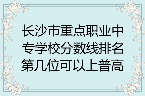 长沙市重点职业中专学校分数线排名第几位可以上普高