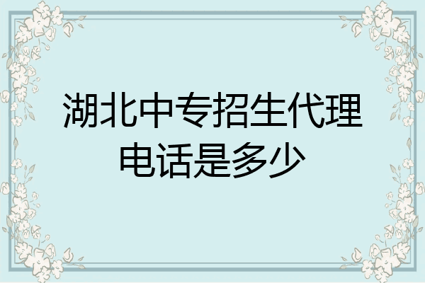 湖北中专招生代理电话是多少
