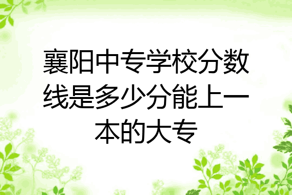 襄阳中专学校分数线是多少分能上一本的大专