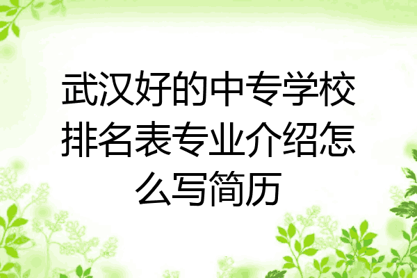 武汉好的中专学校排名表专业介绍怎么写简历