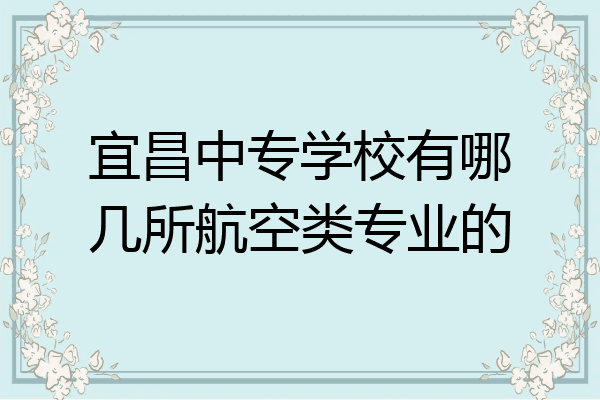 宜昌中专学校有哪几所航空类专业的