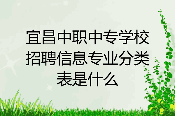 宜昌中职中专学校招聘信息专业分类表是什么