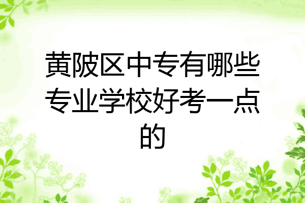 黄陂区中专有哪些专业学校好考一点的