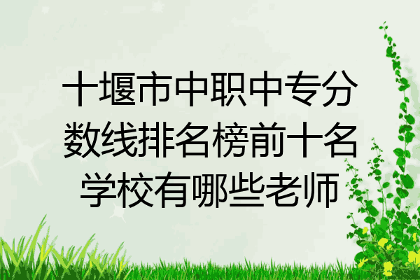 十堰市中职中专分数线排名榜前十名学校有哪些老师