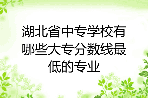 湖北省中专学校有哪些大专分数线最低的专业