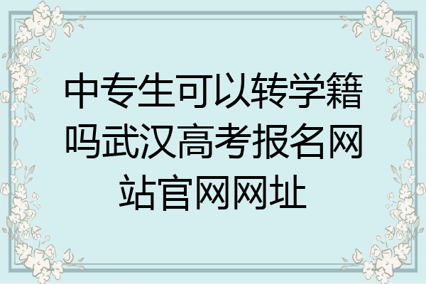 中专生可以转学籍吗武汉高考报名网站官网网址