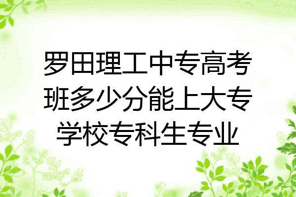 罗田理工中专高考班多少分能上大专学校专科生专业