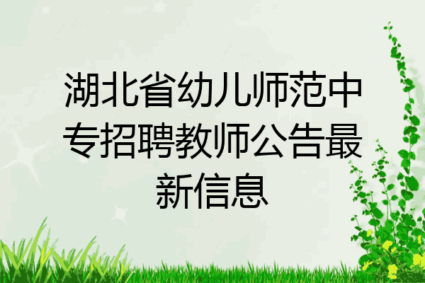 湖北省幼儿师范中专招聘教师公告最新信息