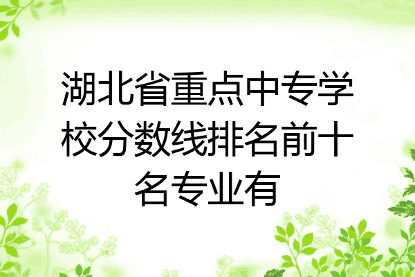 湖北省重点中专学校分数线排名前十名专业有