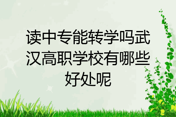 读中专能转学吗武汉高职学校有哪些好处呢