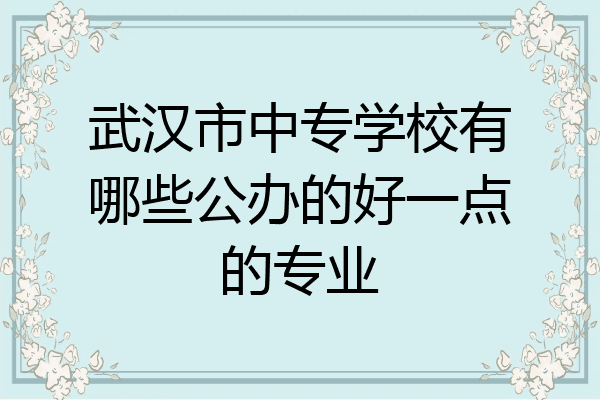 武汉市中专学校有哪些公办的好一点的专业