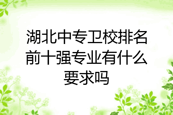 湖北中专卫校排名前十强专业有什么要求吗
