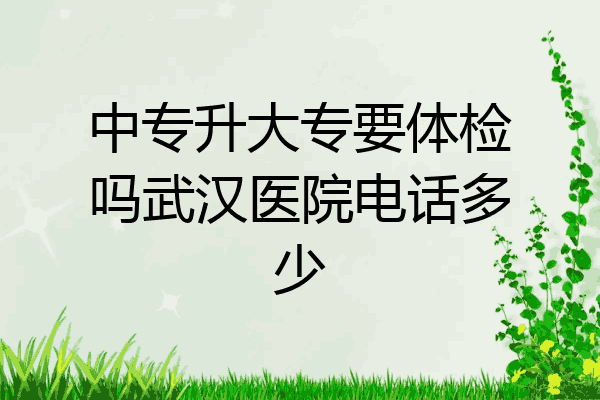 中专升大专要体检吗武汉医院电话多少
