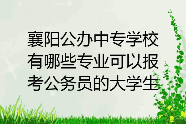襄阳公办中专学校有哪些专业可以报考公务员的大学生