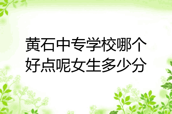 黄石中专学校哪个好点呢女生多少分