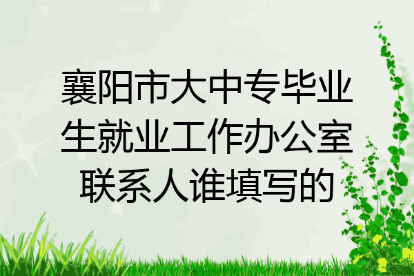襄阳市大中专毕业生就业工作办公室联系人谁填写的
