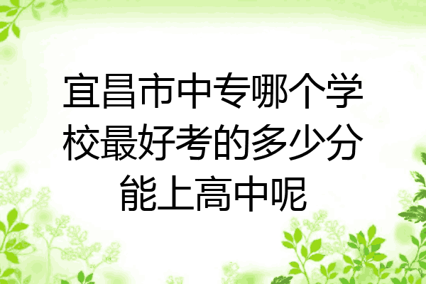 宜昌市中专哪个学校最好考的多少分能上高中呢