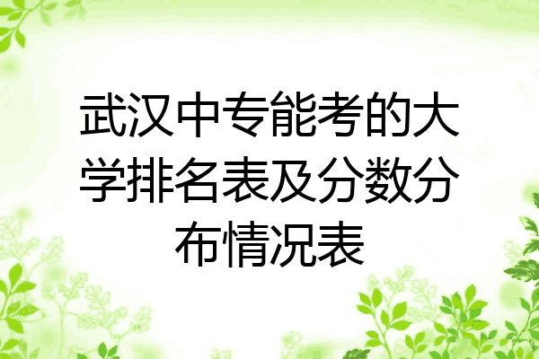 武汉中专能考的大学排名表及分数分布情况表