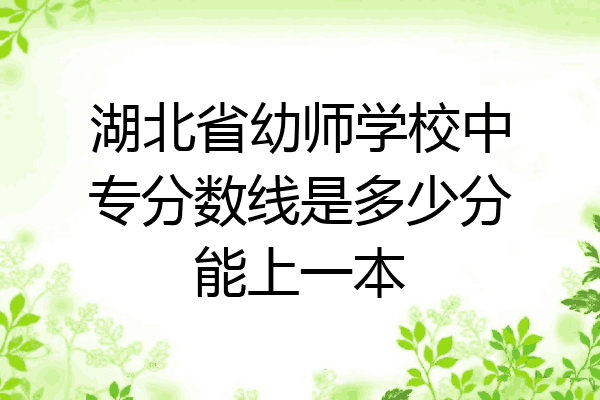 湖北省幼师学校中专分数线是多少分能上一本